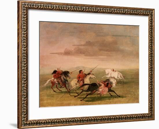 Red Indian Horsemanship-George Catlin-Framed Giclee Print