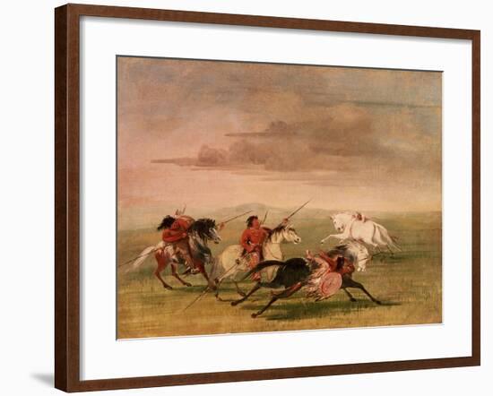 Red Indian Horsemanship-George Catlin-Framed Giclee Print