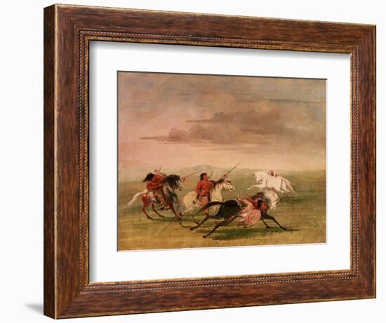 Red Indian Horsemanship-George Catlin-Framed Giclee Print