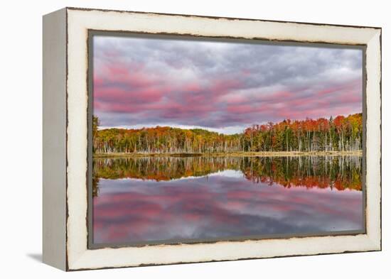 Red Jack Lake and Sunrise Reflection, Alger County, Upper Peninsula of Michigan-Adam Jones-Framed Premier Image Canvas