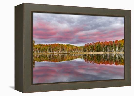 Red Jack Lake and Sunrise Reflection, Alger County, Upper Peninsula of Michigan-Adam Jones-Framed Premier Image Canvas