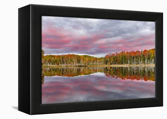 Red Jack Lake and Sunrise Reflection, Alger County, Upper Peninsula of Michigan-Adam Jones-Framed Premier Image Canvas