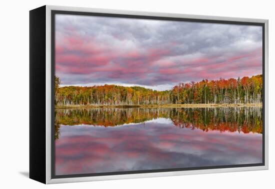 Red Jack Lake and Sunrise Reflection, Alger County, Upper Peninsula of Michigan-Adam Jones-Framed Premier Image Canvas