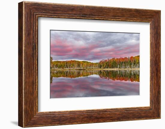 Red Jack Lake and Sunrise Reflection, Alger County, Upper Peninsula of Michigan-Adam Jones-Framed Photographic Print