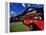 Red Jammer Buses Parked in Front of Glacier Park Lodge in East Glacier, Montana, USA-Chuck Haney-Framed Premier Image Canvas