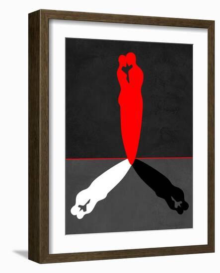 Red Kiss Shadow-Felix Podgurski-Framed Art Print