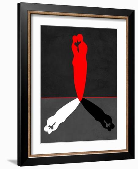 Red Kiss Shadow-Felix Podgurski-Framed Art Print