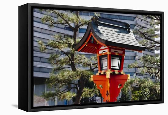 Red lantern in Fushimi Inari Shrine, Kyoto, Japan-Keren Su-Framed Premier Image Canvas