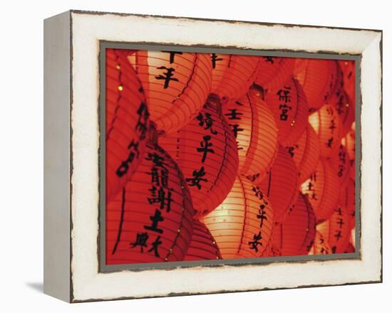 Red Lanterns at Temple, Taichung, Taiwan-Ian Trower-Framed Premier Image Canvas