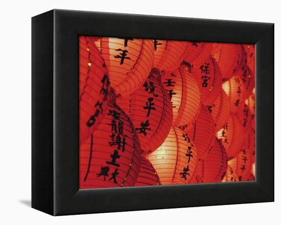 Red Lanterns at Temple, Taichung, Taiwan-Ian Trower-Framed Premier Image Canvas