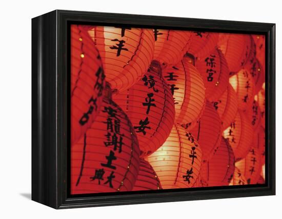 Red Lanterns at Temple, Taichung, Taiwan-Ian Trower-Framed Premier Image Canvas
