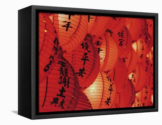 Red Lanterns at Temple, Taichung, Taiwan-Ian Trower-Framed Premier Image Canvas