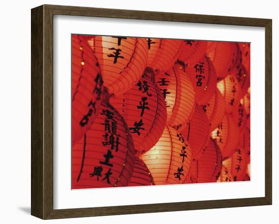 Red Lanterns at Temple, Taichung, Taiwan-Ian Trower-Framed Photographic Print