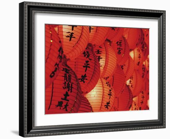 Red Lanterns at Temple, Taichung, Taiwan-Ian Trower-Framed Photographic Print