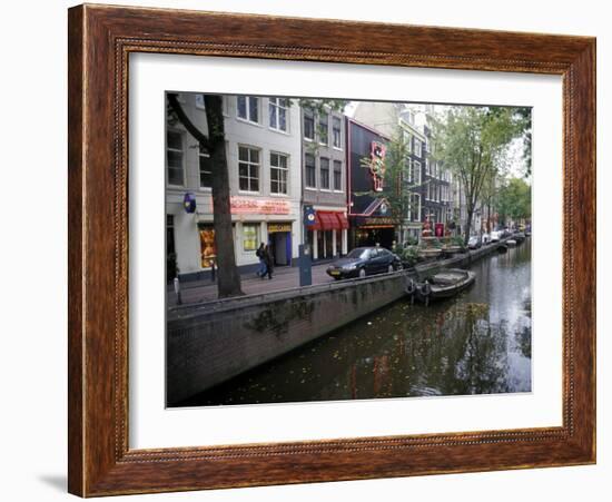 Red Light District Along One of the City Canals, Amsterdam, the Netherlands (Holland)-Richard Nebesky-Framed Photographic Print