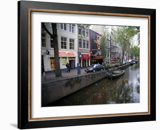 Red Light District Along One of the City Canals, Amsterdam, the Netherlands (Holland)-Richard Nebesky-Framed Photographic Print