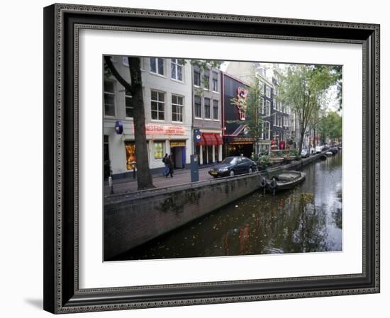 Red Light District Along One of the City Canals, Amsterdam, the Netherlands (Holland)-Richard Nebesky-Framed Photographic Print