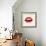 Red Lips Made of Small Triangles, Pixels-JustMarie-Framed Art Print displayed on a wall
