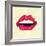 Red Lips Made of Small Triangles, Pixels-JustMarie-Framed Art Print