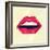 Red Lips Made of Small Triangles, Pixels-JustMarie-Framed Premium Giclee Print