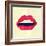 Red Lips Made of Small Triangles, Pixels-JustMarie-Framed Premium Giclee Print