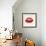 Red Lips Made of Small Triangles, Pixels-JustMarie-Framed Premium Giclee Print displayed on a wall