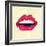 Red Lips Made of Small Triangles, Pixels-JustMarie-Framed Premium Giclee Print