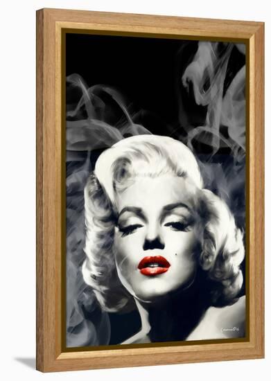 Red Lips Marilyn in Smoke-Chris Consani-Framed Stretched Canvas