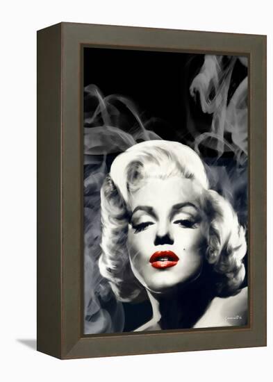 Red Lips Marilyn in Smoke-Chris Consani-Framed Stretched Canvas