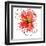 Red Liquid Floral One-Jan Weiss-Framed Art Print