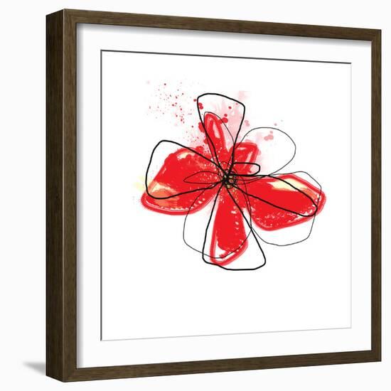 Red Liquid Floral Three-Jan Weiss-Framed Art Print