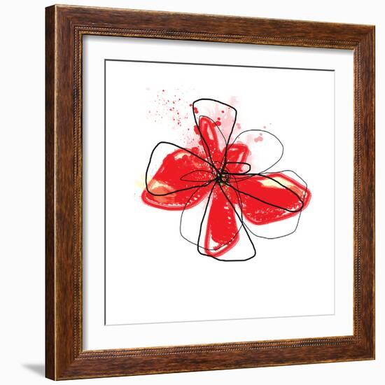 Red Liquid Floral Three-Jan Weiss-Framed Art Print