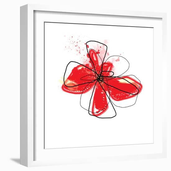 Red Liquid Floral Three-Jan Weiss-Framed Art Print