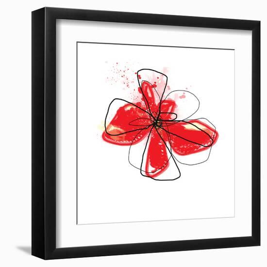 Red Liquid Floral Three-Jan Weiss-Framed Art Print