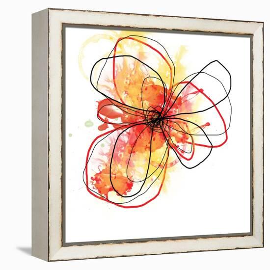 Red Liquid Floral Two-Jan Weiss-Framed Stretched Canvas