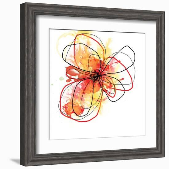 Red Liquid Floral Two-Jan Weiss-Framed Art Print