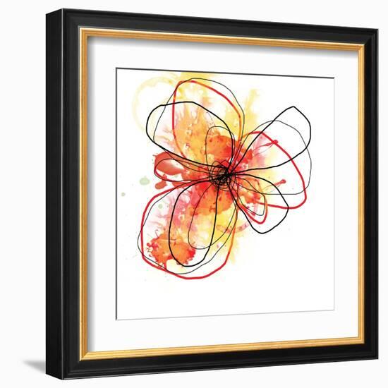 Red Liquid Floral Two-Jan Weiss-Framed Art Print