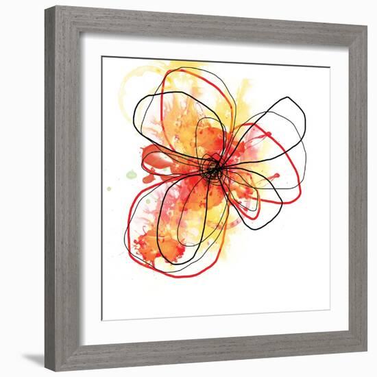 Red Liquid Floral Two-Jan Weiss-Framed Art Print