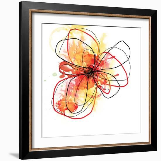 Red Liquid Floral Two-Jan Weiss-Framed Art Print