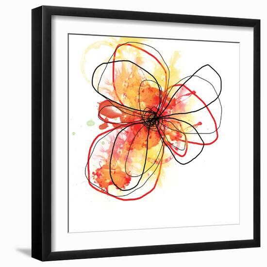 Red Liquid Floral Two-Jan Weiss-Framed Art Print