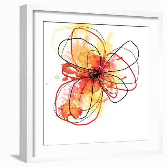 Red Liquid Floral Two-Jan Weiss-Framed Art Print