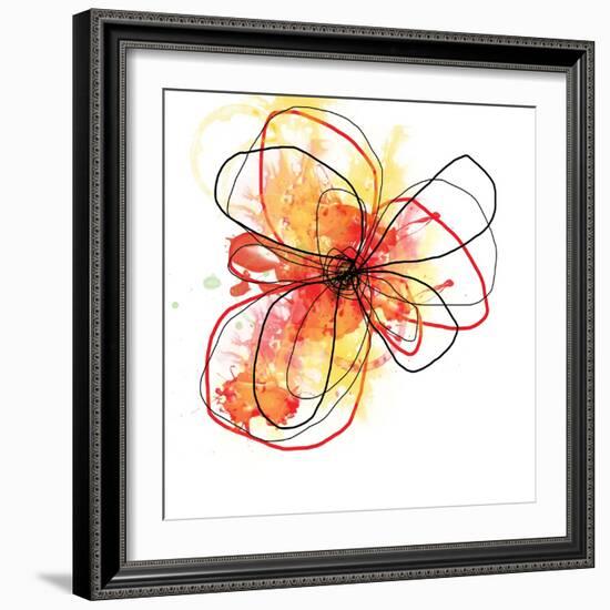 Red Liquid Floral Two-Jan Weiss-Framed Art Print