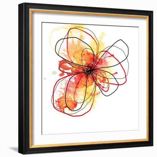 Red Liquid Floral Two-Jan Weiss-Framed Art Print