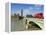 Red London Bus Crossing Westiminster Bridge, London, England, Uk-David Wogan-Framed Premier Image Canvas