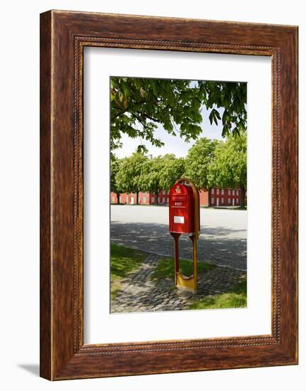 Red Mailbox, Copenhagen, Denmark, Scandinavia-Axel Schmies-Framed Photographic Print