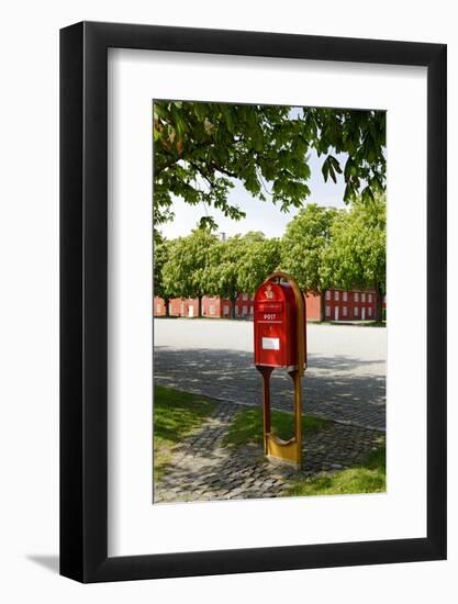 Red Mailbox, Copenhagen, Denmark, Scandinavia-Axel Schmies-Framed Photographic Print