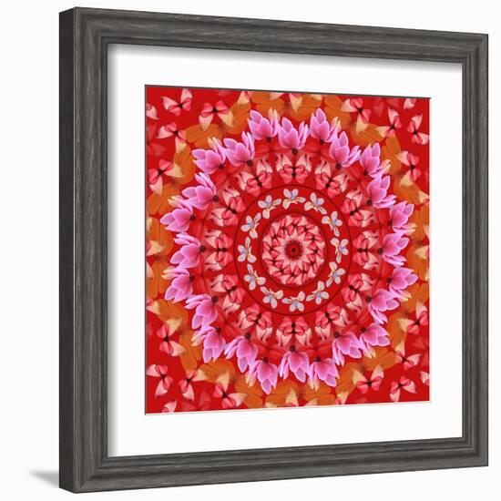 Red Mandala-AGCuesta-Framed Art Print