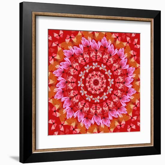 Red Mandala-AGCuesta-Framed Art Print