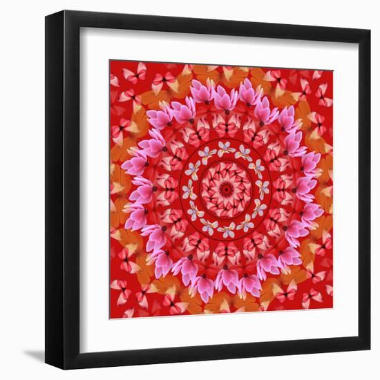 Red Mandala-AGCuesta-Framed Art Print