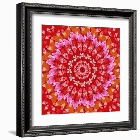 Red Mandala-AGCuesta-Framed Art Print